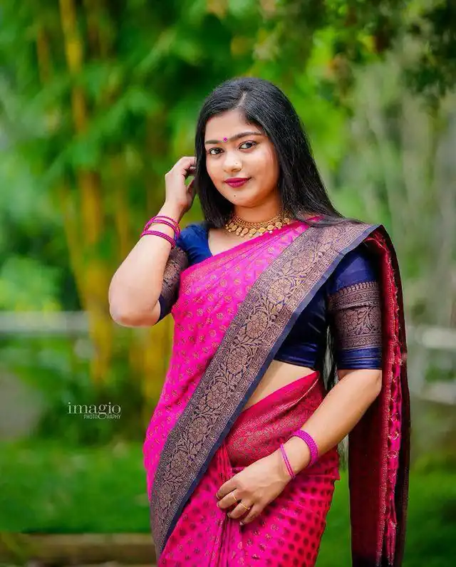 Perfect Pink Lichi Silk Jacquard All Over Work Saree