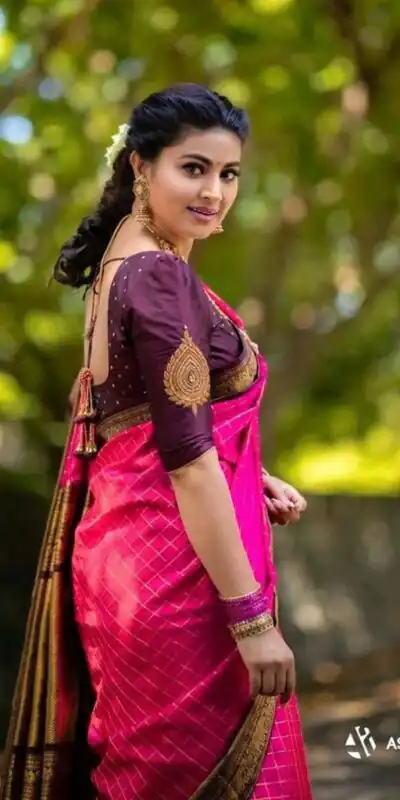 Perfect Pink Lichi Silk Jacquard Border Work Saree