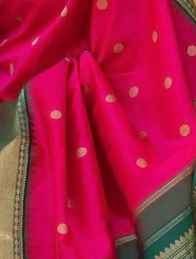 Perfect Pink Lichi Silk Lace Border Work Saree