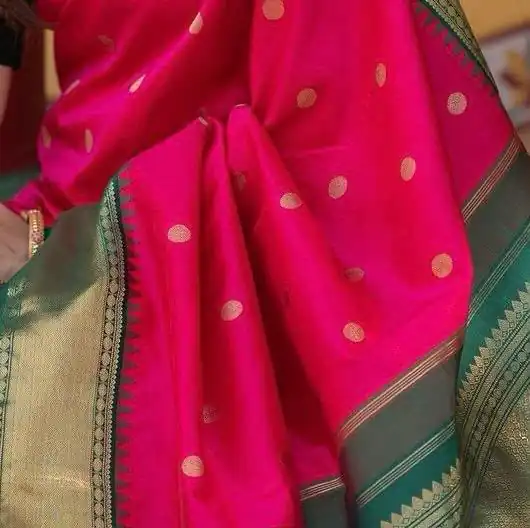 Perfect Pink Lichi Silk Lace Border Work Saree