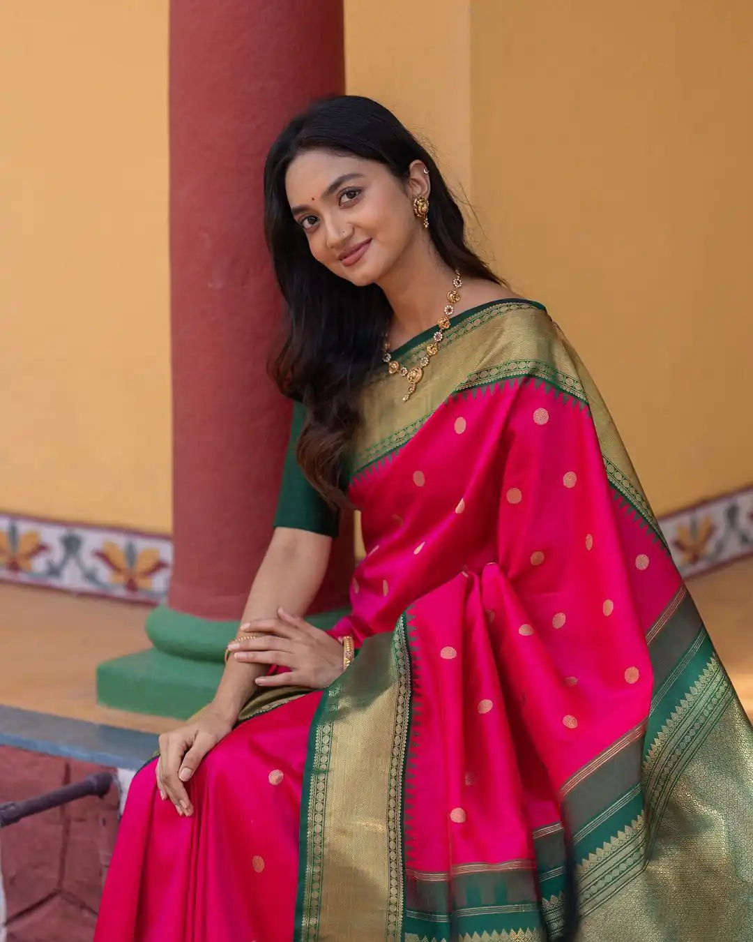 Perfect Pink Lichi Silk Lace Border Work Saree