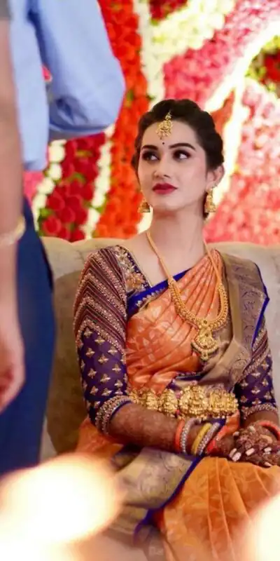 Perfect Rust Lichi Silk Jacquard Border Work Saree