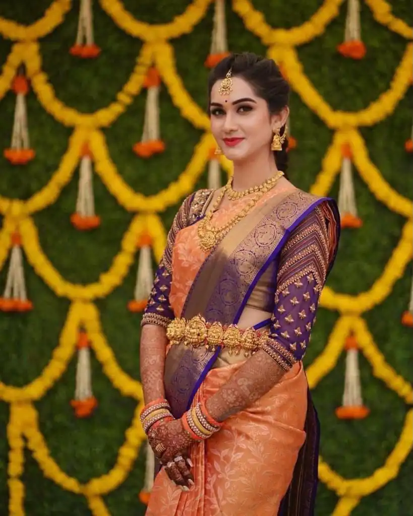 Perfect Rust Lichi Silk Jacquard Border Work Saree