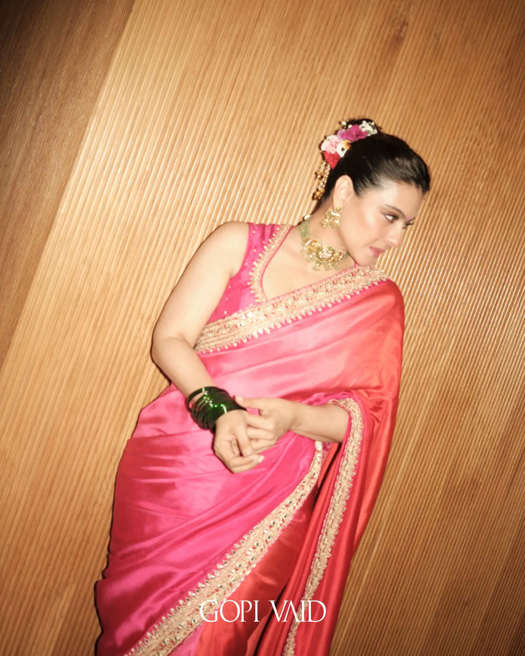 Pretty Pink Chinon Silk Embroidery Work Saree