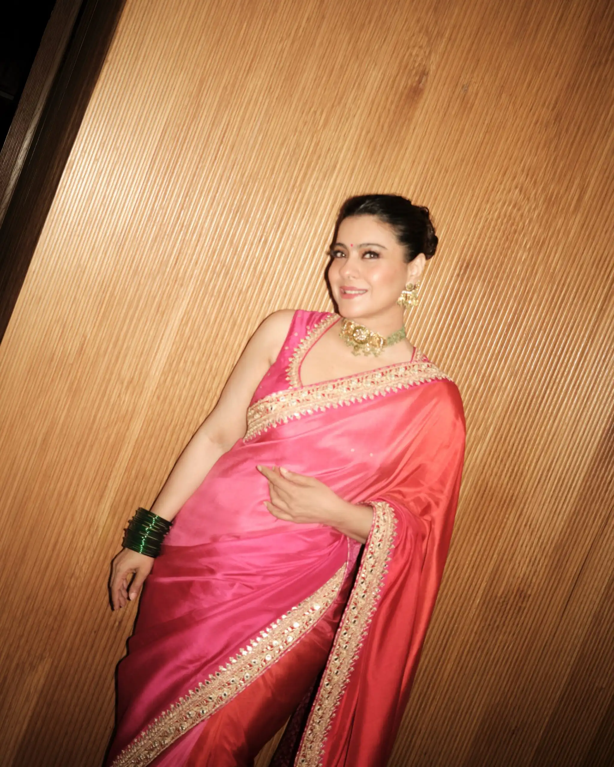 Pretty Pink Chinon Silk Embroidery Work Saree