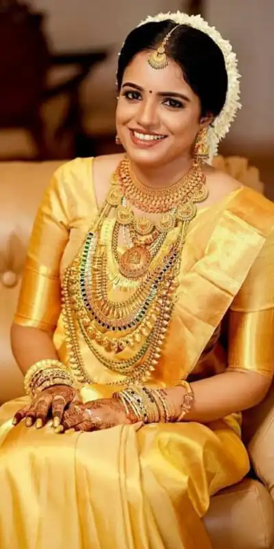 Pretty Yellow Lichi Silk Lace Jacquard Work Saree