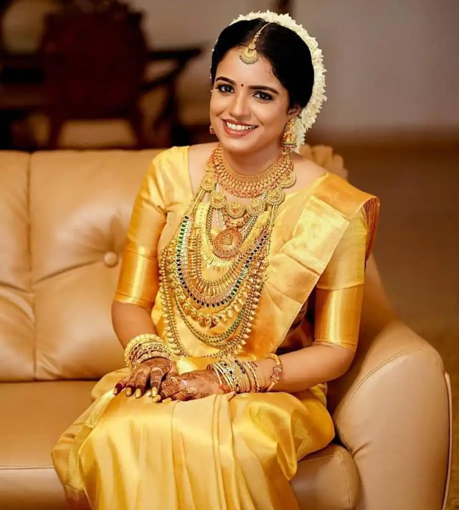Pretty Yellow Lichi Silk Lace Jacquard Work Saree