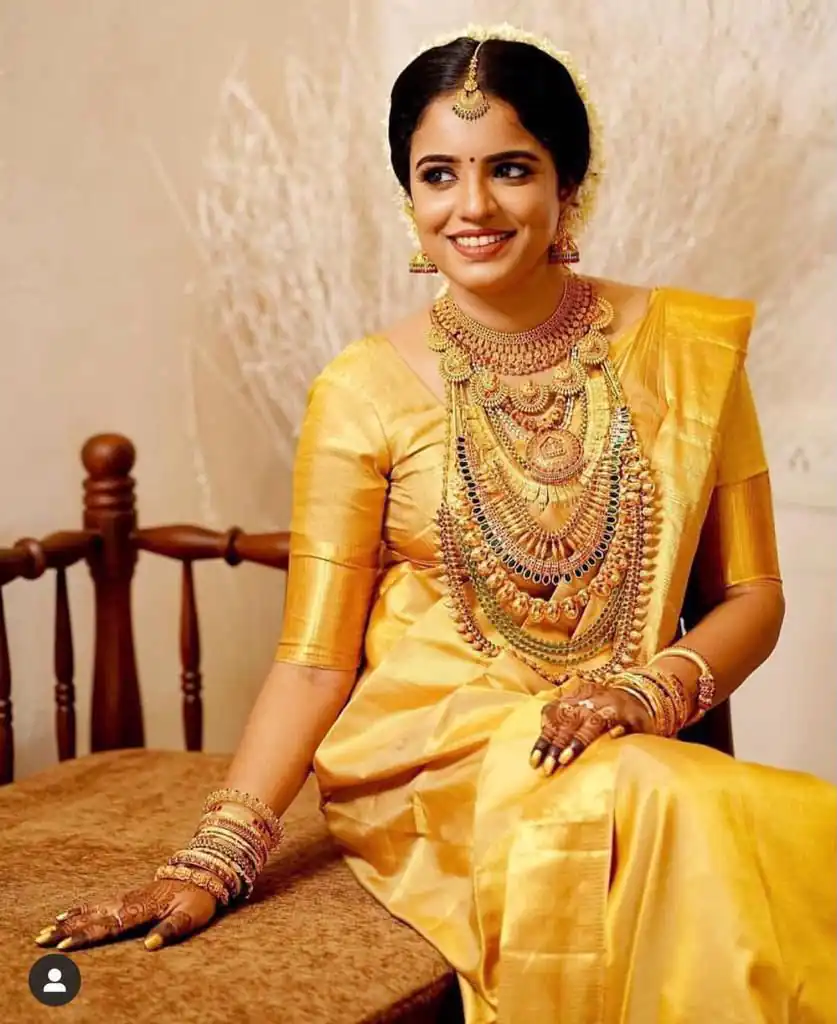 Pretty Yellow Lichi Silk Lace Jacquard Work Saree