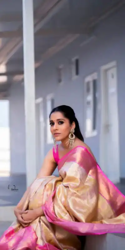 Super Pink Soft Lichi Silk Lace Border Work Saree