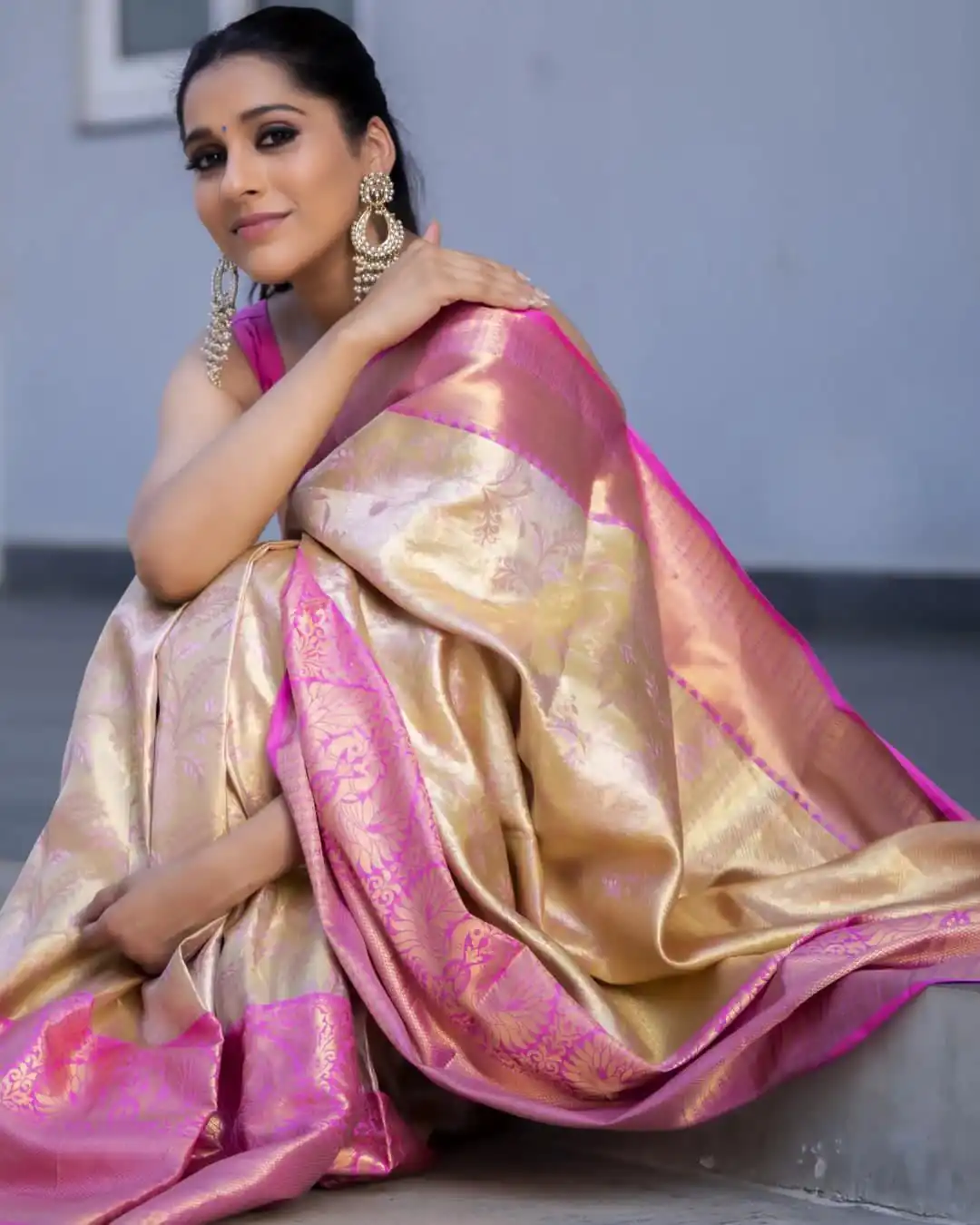 Super Pink Soft Lichi Silk Lace Border Work Saree