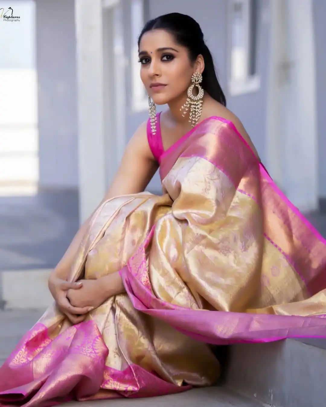 Super Pink Soft Lichi Silk Lace Border Work Saree