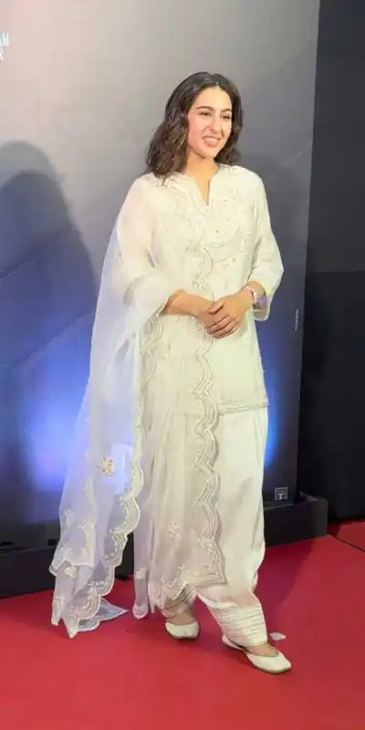 Super White Natural Silk Embroidery Work Salwar Suit