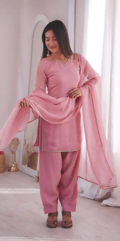 JF 045 Pink Crunchy Silk Salwar Suit with Embroidery Work. Wedding, Party, Festive, Events Best Price ₹1999. Delivery 4-6 Working Days. Shop now. | Jump Suits, Salwar suit, Casual Suits, Creative suits, Designer Suits, Palazzo Suits, Party Wear Suits, Patiala Suits, Straight Suits