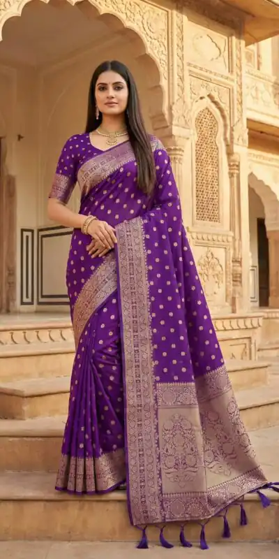 MB 3328 Purple Dolla Silk Saree Perfect for Wedding, Party, Sangeet, Family Gatherings, Karwa Chauth – . Exclusive Offer ₹2199. Delivery 4-6 Working Days. | Sarees, Bollywood Sarees, Creative Sarees, Designer Sarees, Embroidered Sarees, Ethnic Saree, Modern Digital sarees, Party Wear Sarees