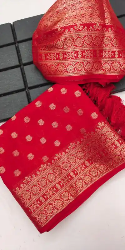 MB 3328 Red Dolla Silk Saree Perfect for Wedding, Party, Sangeet, Family Gatherings, Karwa Chauth – . Exclusive Offer ₹2199. Delivery 4-6 Working Days. | Sarees, Bollywood Sarees, Creative Sarees, Designer Sarees, Embroidered Sarees, Ethnic Saree, Modern Digital sarees, Party Wear Sarees
