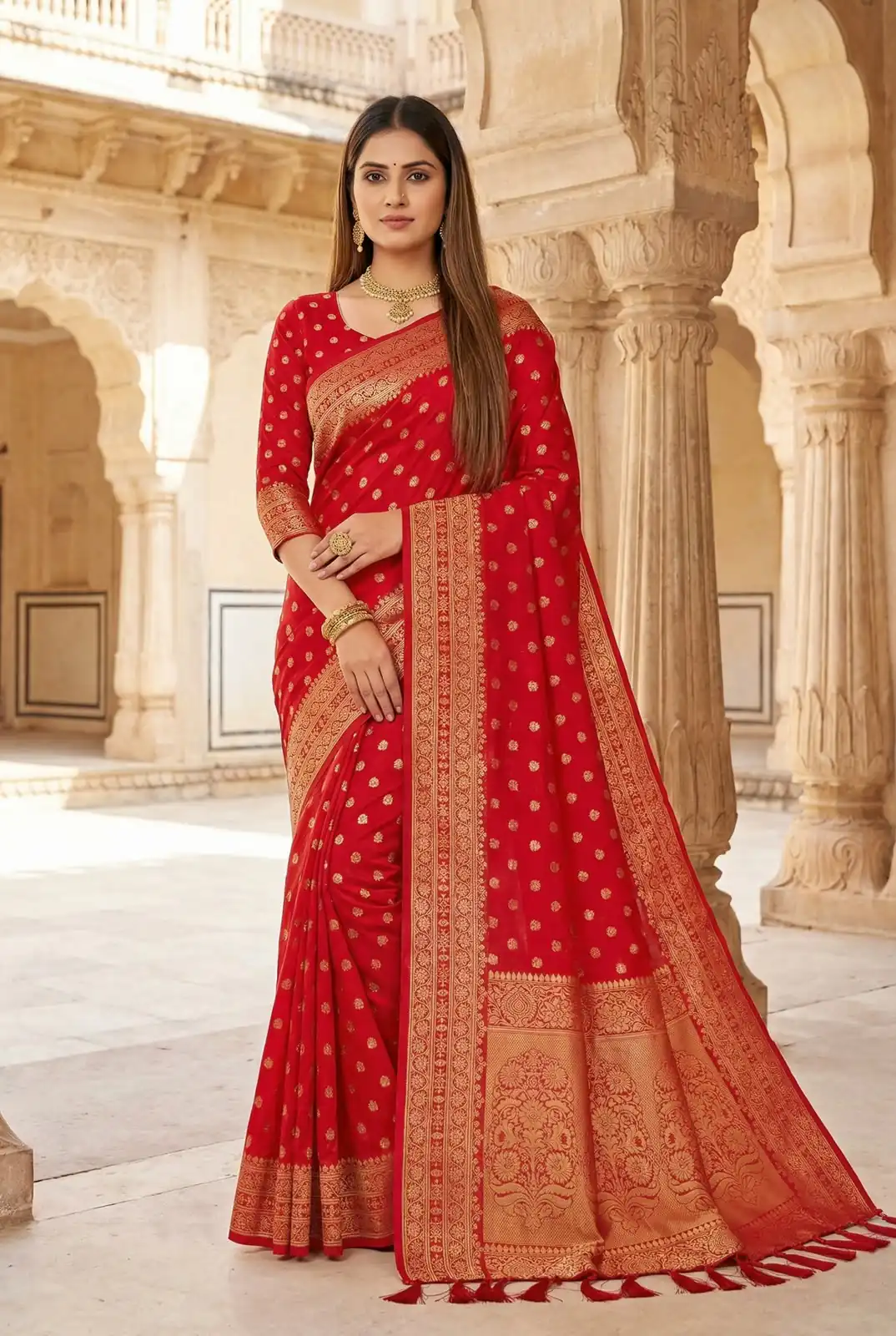 MB 3328 Red Dolla Silk Saree Perfect for Wedding, Party, Sangeet, Family Gatherings, Karwa Chauth – . Exclusive Offer ₹2199. Delivery 4-6 Working Days. | Sarees, Bollywood Sarees, Creative Sarees, Designer Sarees, Embroidered Sarees, Ethnic Saree, Modern Digital sarees, Party Wear Sarees
