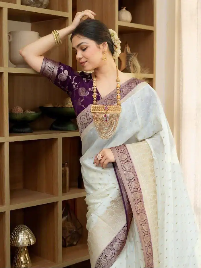 KP 6093 Purple Color Soft Lichi Silk Jacquard On All Over Saree Casual, Party Wear, Wedding, Events Etc. Expected Delivery 4-6 Working Days @1649/- | Sarees, Bollywood Sarees, Creative Sarees, Designer Sarees, Embroidered Sarees, Ethnic Saree, Modern Digital sarees, Party Wear Sarees