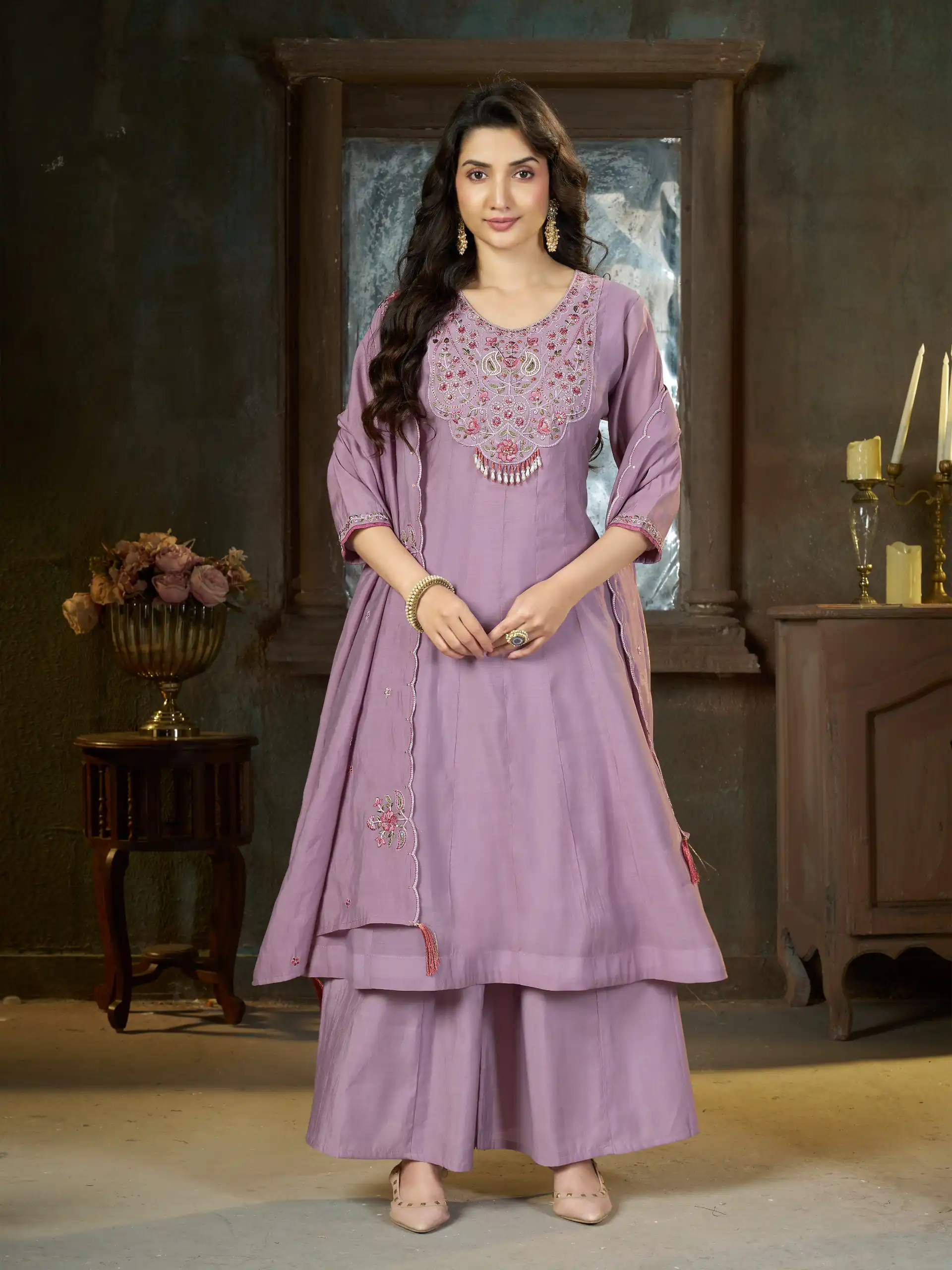 DIVA 175 Lavender Mal Chanderi Salwar Suit Perfect for Wedding, Party, Baisakhi, Housewarming, Sangeet – Introductory Price ₹2899. Delivery 4-6 Working D | Jump Suits, Salwar suit, Casual Suits, Creative suits, Designer Suits, Palazzo Suits, Party Wear Suits, Patiala Suits, Straight Suits