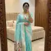 MB 1111 Blue Color Organza Silk Saree with Moti Work & Zari Work. Grab it for ₹2399. Delivery 4-6 Working Days. Shop now. | Sarees, Bollywood Sarees, Creative Sarees, Designer Sarees, Embroidered Sarees, Ethnic Saree, Modern Digital sarees, Party Wear Sarees