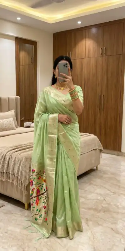 MB 1111 Pista Color Organza Silk Saree with Moti Work & Zari Work. Grab it for ₹2399. Delivery 4-6 Working Days. Shop now. | Sarees, Bollywood Sarees, Creative Sarees, Designer Sarees, Embroidered Sarees, Ethnic Saree, Modern Digital sarees, Party Wear Sarees
