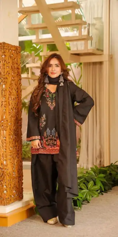 KD 1616 Black Rayon Salwar Suit with Embroidery Work & Thread Embroidery. Best Price ₹2399. Delivery 4-6 Working Days. Shop now. | Jump Suits, Salwar suit, Casual Suits, Creative suits, Designer Suits, Palazzo Suits, Party Wear Suits, Patiala Suits, Straight Suits