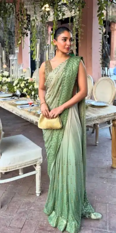 KD 651 Pista Color Faux Georgette Embroidery Sequins Work Saree Casual, Wedding, Festive, Events . Expected Delivery 4-6 Working Days @2449/- only | Sarees, Bollywood Sarees, Creative Sarees, Designer Sarees, Embroidered Sarees, Ethnic Saree, Modern Digital sarees, Party Wear Sarees