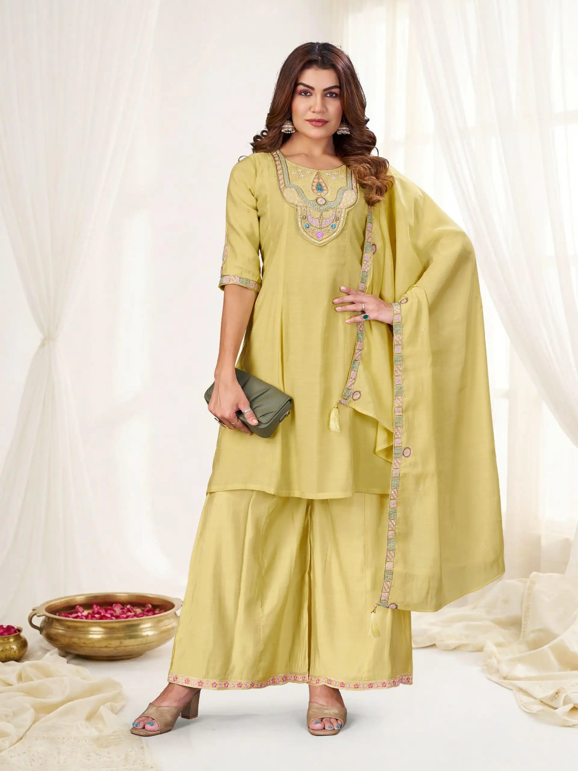 DIVA 171 Yellow Mal Chanderi Salwar Suit Perfect for Wedding, Party, Baisakhi, Housewarming, Sangeet – Introductory Price ₹2449. Delivery 4-6 Working D | Jump Suits, Salwar suit, Casual Suits, Creative suits, Designer Suits, Palazzo Suits, Party Wear Suits, Patiala Suits, Straight Suits