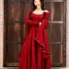 KD 1653 Red Faux Georgette Salwar Suit with Lace Work & Digital Print. Introductory Price ₹2349. Delivery 4-6 Working Days. Shop now. | Anarkali Suits, Bollywood Anarkali, Creative-Anarkali, Designer Anarkali, Embroidered Anarkali, Party Wear Anarkali
