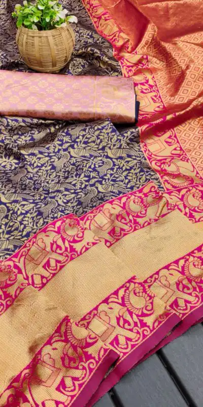 KPR 215 Blue Soft Lichi Silk Saree Perfect for Wedding, Party, Mehendi, Ganesh Chaturthi, Raksha Bandhan Introductory Price ₹1649. Delivery 4-6 Working Days | Sarees, Bollywood Sarees, Creative Sarees, Designer Sarees, Embroidered Sarees, Ethnic Saree, Modern Digital sarees, Party Wear Sarees