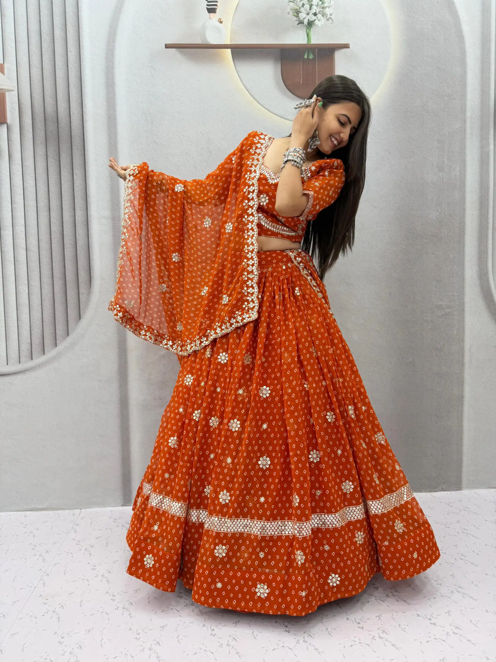 PC 602 Rust Faux Georgette Lehenga Choli with Embroidery Work & Lace Work. Special Price ₹3149. Delivery 4-6 Working Days. Shop now. | Lehenga, Bollywood Lehenga, Creative Lehenga, Designer Lehenga, Embroidered Lehenga, Party Wear Lehenga