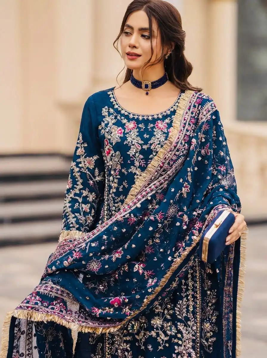 SRK 5333 Teal Faux Georgette Salwar Suit with Mirror Work & Embroidery Work. Get it for ₹2799. Delivery 4-6 Working Days. Shop now. | Jump Suits, Salwar suit, Casual Suits, Creative suits, Designer Suits, Palazzo Suits, Party Wear Suits, Patiala Suits, Straight Suits