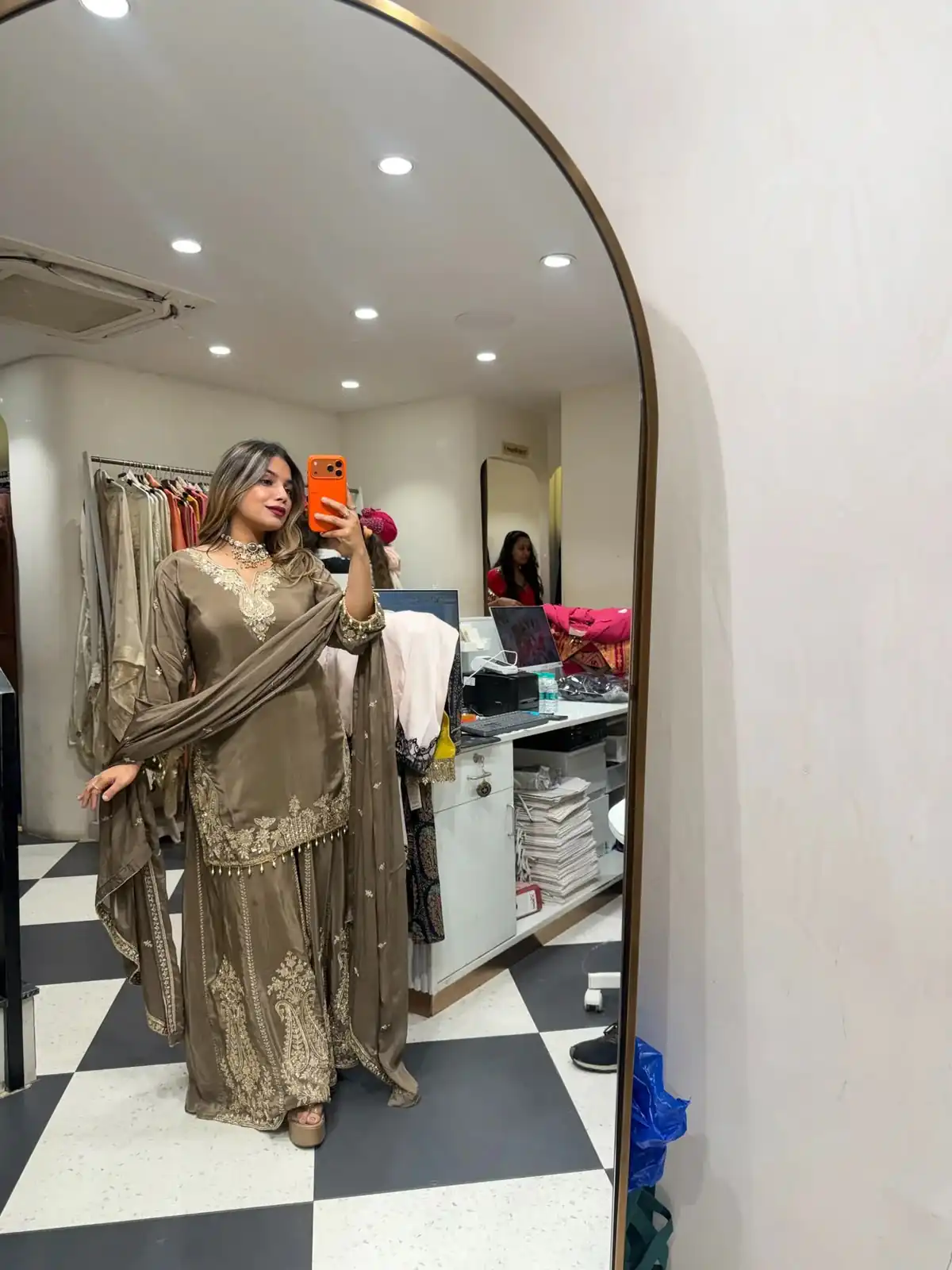 KD 1586 Light Brown in Color Natural Crepe Embroidery Work Salwar Suit . Affordable Price ₹2799. Delivery 4-6 Working Days. Shop now. | Jump Suits, Salwar suit, Casual Suits, Creative suits, Designer Suits, Palazzo Suits, Party Wear Suits, Patiala Suits, Straight Suits