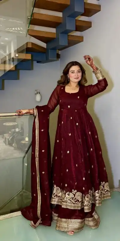 ZD 10026 Maroon Gold Crazy Salwar Suit with Sequins Work & Embroidery Work. Get it for ₹2399. Delivery 4-6 Working Days. Shop now. | Jump Suits, Track Suits, Salwar suit, Casual Suits, Creative suits, Designer Suits, Palazzo Suits, Party Wear Suits, Patiala Suits, Straight Suits