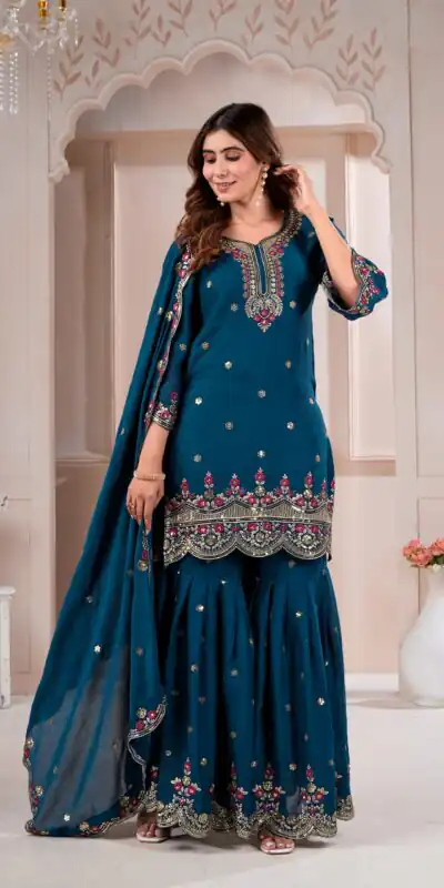 FE 158 Teal Rangoli Silk Perfect for Wedding, Party, Holi, Pooja, Anniversary – Salwar Suit. Get it for ₹2449. Delivery 4-6 Working Days. Shop now. | Jump Suits, Salwar suit, Casual Suits, Creative suits, Designer Suits, Palazzo Suits, Party Wear Suits, Patiala Suits, Straight Suits