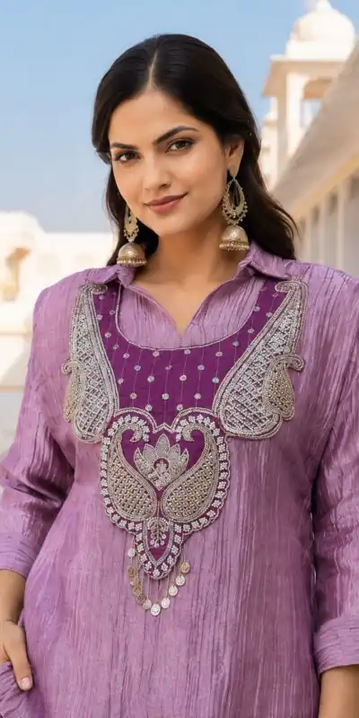 DIVA 180 Lavender Colour | Brown Salsa Silk Kurti with Hand Work. Get it for ₹2299. Delivery 4-6 Working Days. Online Shop now. | Kurti, Bollywood Kurti, Creative Kurtis, Designer Kurti, Party Wear Kurti, Selfie Kurti