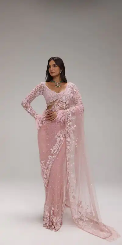 DF 3473 Light Pink Color Butterfly Net Sequence Embroiderer Work Saree Casual, Wedding, Festive, Events . Expected Delivery 4-6 Working Days @1999/- only | Sarees, Bollywood Sarees, Creative Sarees, Designer Sarees, Embroidered Sarees, Ethnic Saree, Modern Digital sarees, Party Wear Sarees