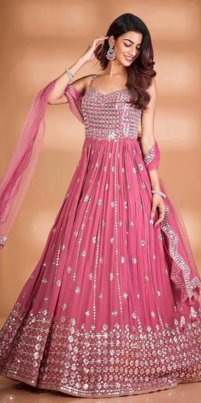 aglow-pink-color-party-wear-heavy-sequence-work-gown