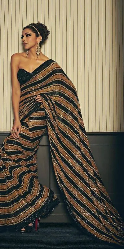 deepika-padukone-in-sabyasachi-gold-black-color-saree