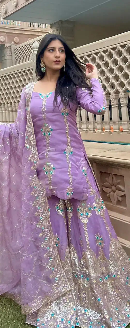 Special Violet Color Foix Georgette Embroidery Work Salwar Suit