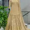 Captivating Gold Color Chinnon Silk Embroidery Lehenga Choli