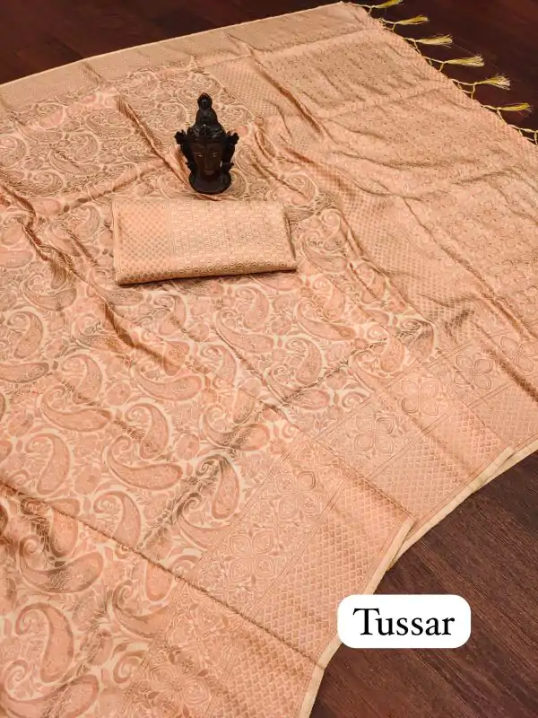 Elegant Tussar Color Soft Silk Beautiful Rich Pallu All Over Saree