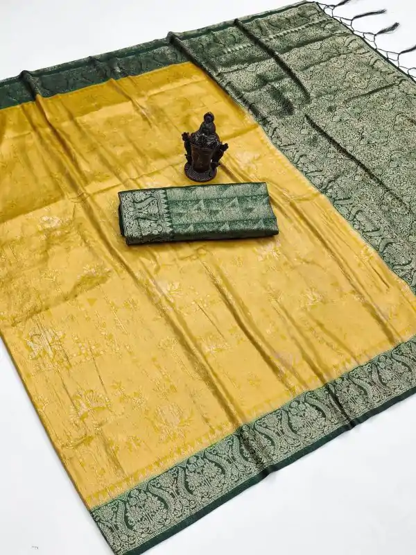 Grand Yellow Soft Silk Beautiful Rich Pallu All Over SareeGrand Yellow Soft Silk Beautiful Rich Pallu All Over Saree