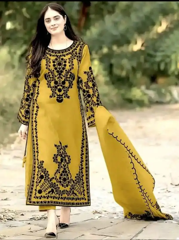 Mystical Yellow Color Georgette Embroidery Sequins Sharara Suit