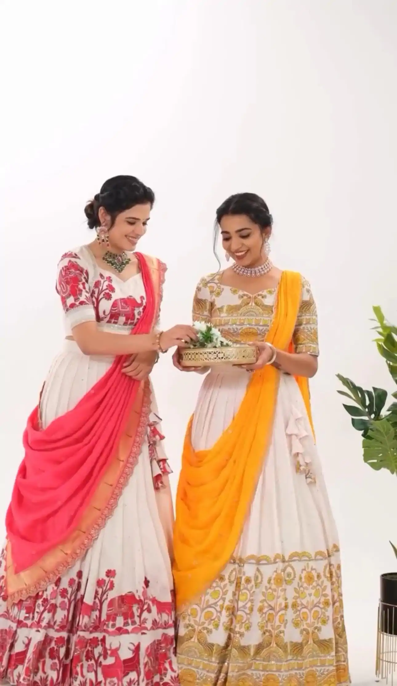 Red Cotton Print Lehenga Choli - Image 3