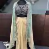 Lovely Blue Color Chinon Silk Embroidery Sequins Work Dhoti Suit