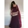 Wine Georgette Thread Sequence Salwar Suit