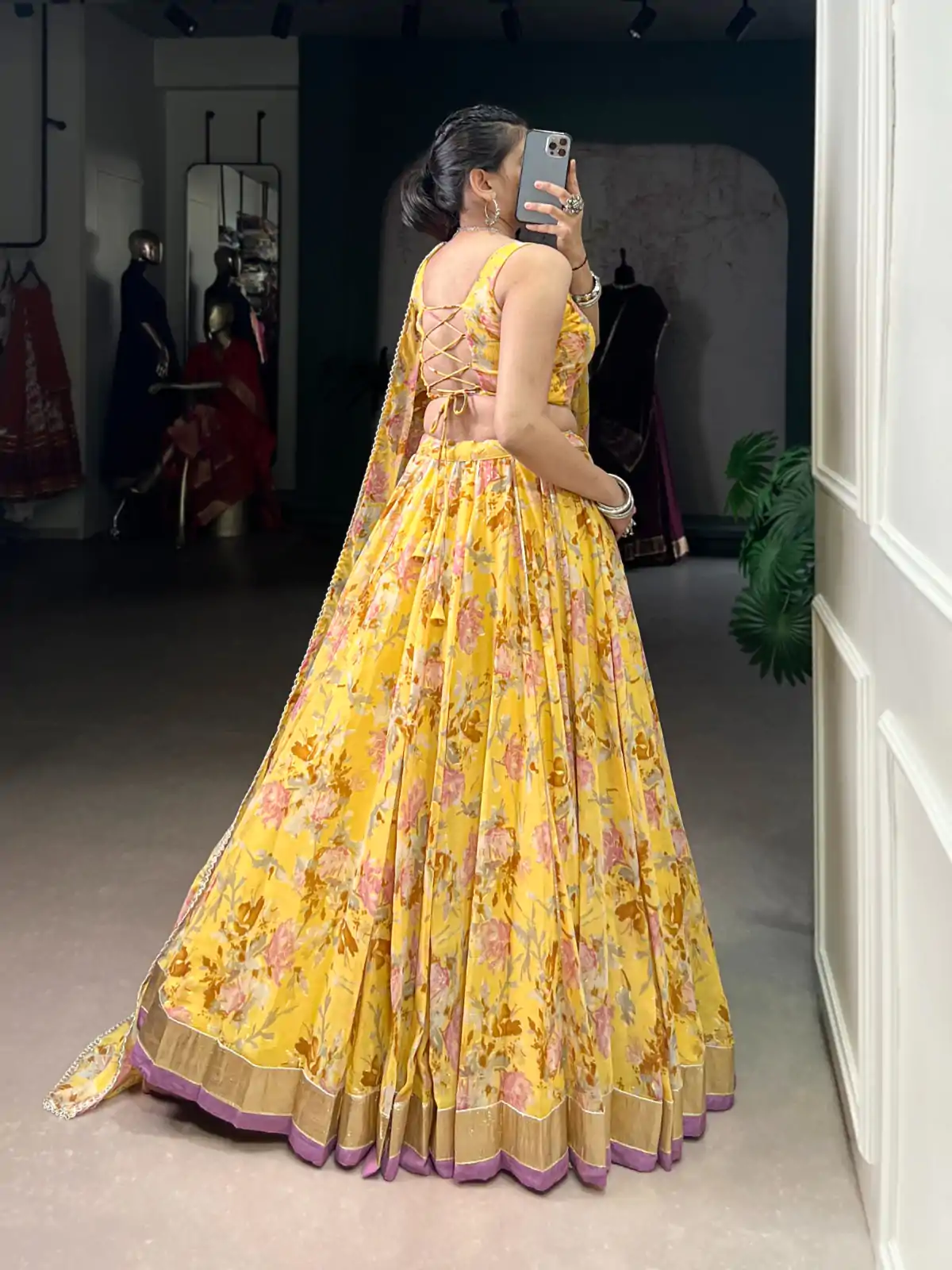 LNB 1672 Yellow Color Chiffon Floral Print Foil Print Embossed Design Lehenga Choli Wedding, Party, Festive, Events Etc. Delivery 4-6 Working Days Rs 3499 | Lehenga, Bollywood Lehenga, Creative Lehenga, Designer Lehenga, Embroidered Lehenga, Party Wear Lehenga
