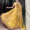 LNB 1672 Yellow Color Chiffon Floral Print Foil Print Embossed Design Lehenga Choli Wedding, Party, Festive, Events Etc. Delivery 4-6 Working Days Rs 3499 | Lehenga, Bollywood Lehenga, Creative Lehenga, Designer Lehenga, Embroidered Lehenga, Party Wear Lehenga