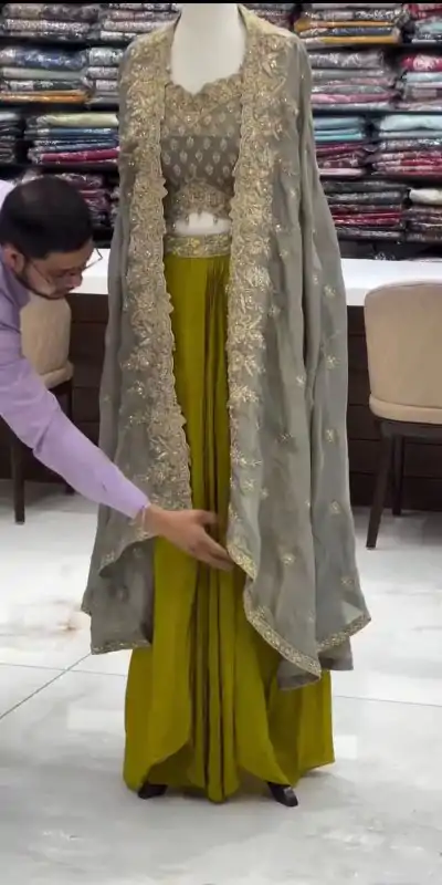 RTC 6493 Grey American Crep With Designer Work Dhoti Suit. Wedding, Party, Festive, Events Festive Deal ₹2149. Delivery 4-6 Working Days. Shop now. | Jump Suits, Tops & Bottoms, Track Suits, Salwar suit, Casual Suits, Creative suits, Designer Suits, Palazzo Suits, Party Wear Suits, Patiala Suits, Straight Suits, Trendy Wear