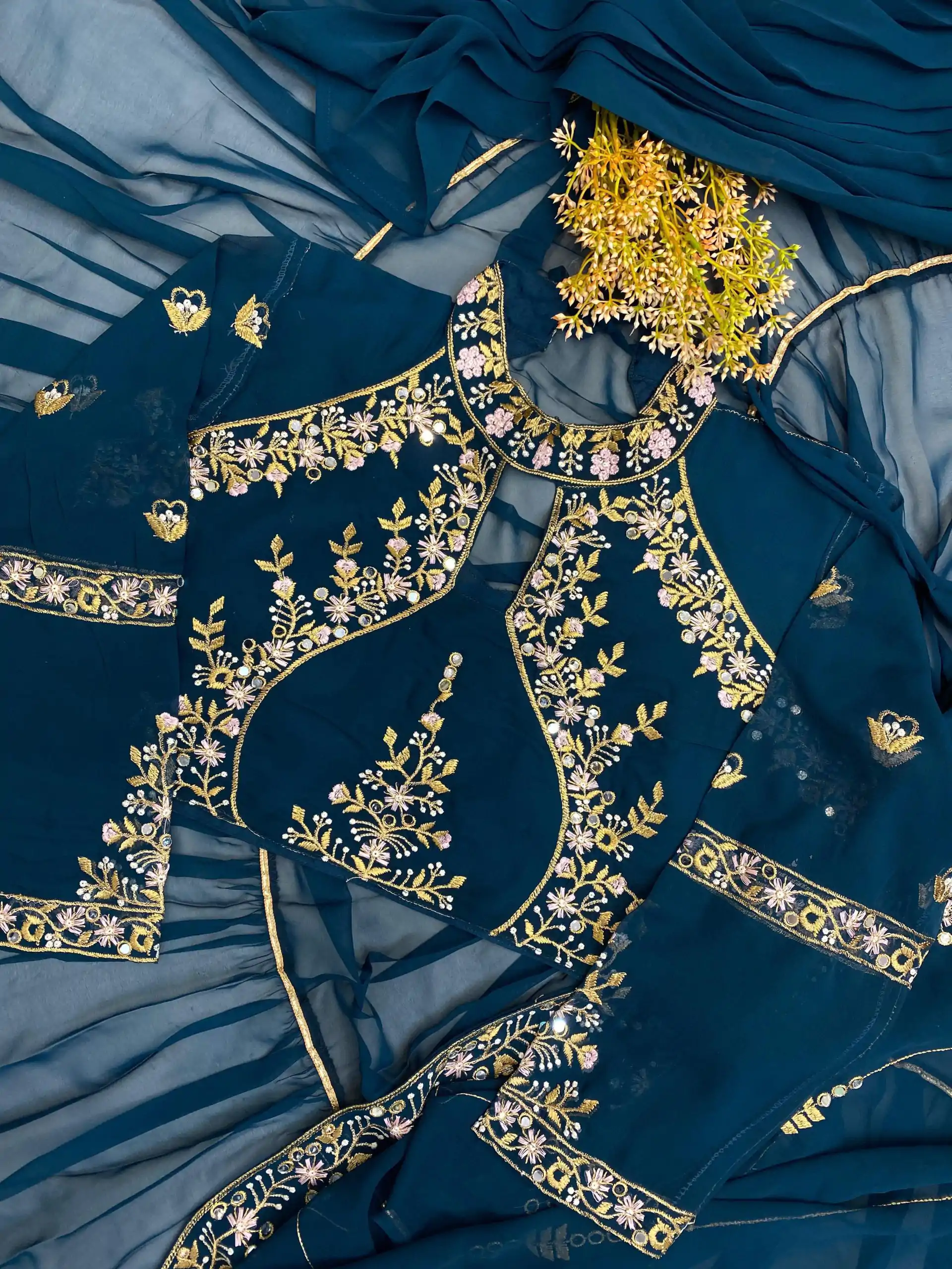 BE 280 Peacock Blue Georgette Lehenga Saree Perfect for Wedding, Party, Cultural Events,, Ganesh Chaturthi . Affordable Price ₹2399. Delivery 4-Days | Lehenga, Bollywood Lehenga, Creative Lehenga, Designer Lehenga, Embroidered Lehenga, Party Wear Lehenga